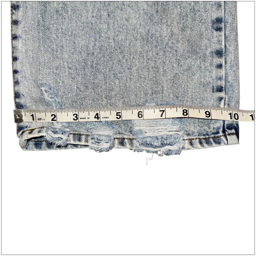 RSQ Women’s Distressed Wide Leg Jeans Light Wash Denim Size 32x31 Y2K Baggy - Picture 6 of 6